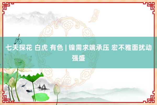 七天探花 白虎 有色 | 镍需求端承压 宏不雅面扰动强盛