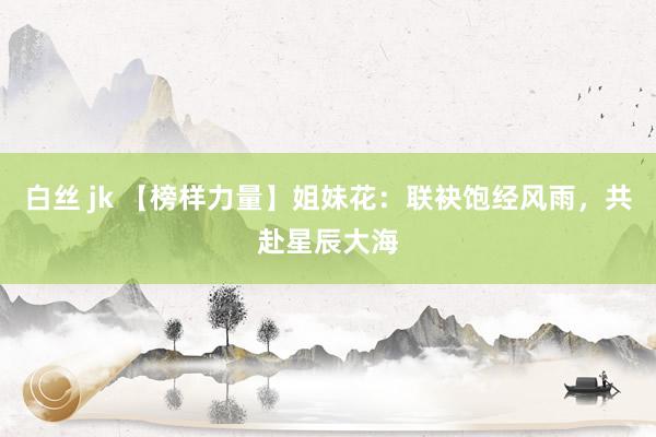 白丝 jk 【榜样力量】姐妹花：联袂饱经风雨，共赴星辰大海