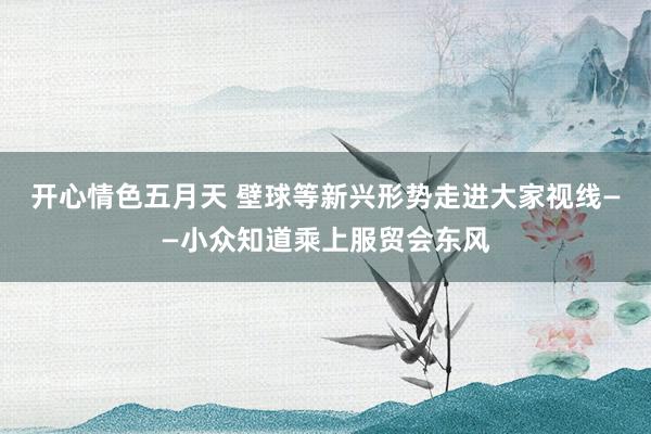 开心情色五月天 壁球等新兴形势走进大家视线——小众知道乘上服贸会东风
