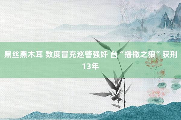 黑丝黑木耳 数度冒充巡警强奸 台“播撒之狼”获刑13年