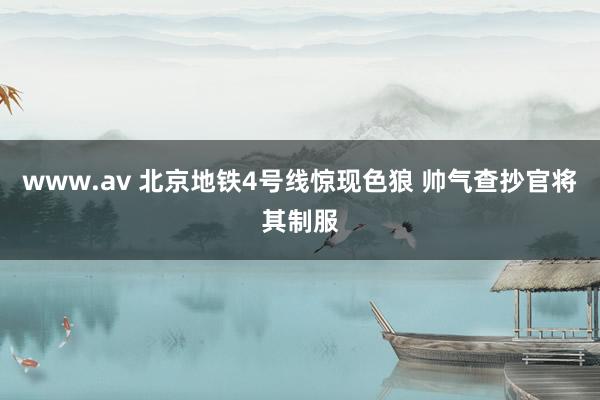www.av 北京地铁4号线惊现色狼 帅气查抄官将其制服