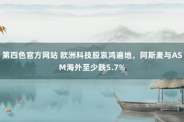 第四色官方网站 欧洲科技股哀鸿遍地，阿斯麦与ASM海外至少跌5.7%